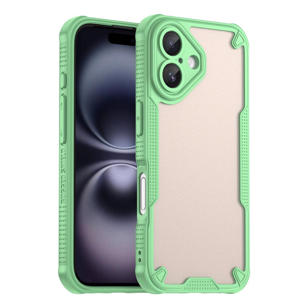 Armor Series For iPhone 16 Case PC+TPU Semi-Transparent Frosted Finish Protective Phone Cover