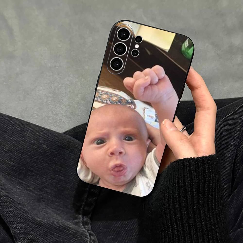 Random Ahh Baby Phone Case For Samsung S25,S24,S21,S22,S23,S30,Ultra,S20,Plus,Fe,Note,10,9,5G Black Cover Samsung S20ULTRA5G