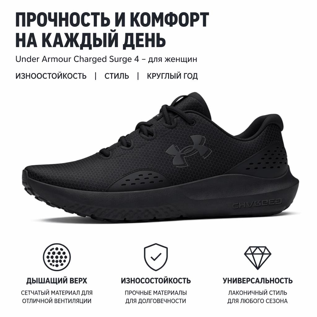 Under Armour Surge 4 Black Women Sneakers 3027007-002