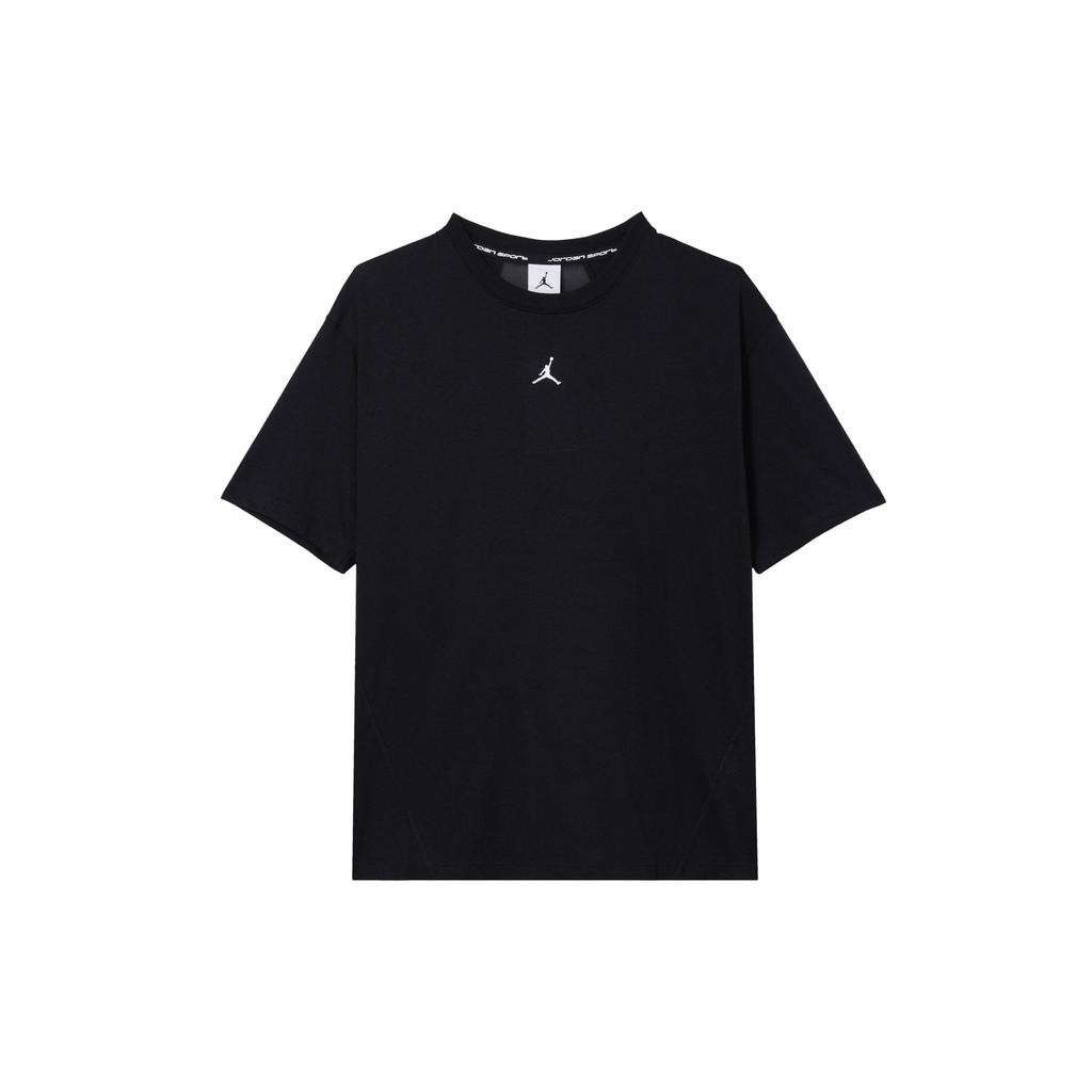 Jordan Solid Color Crew Neck Short Sleeve Drop Shoulder T-Shirt Women Tops Black FN5117-010