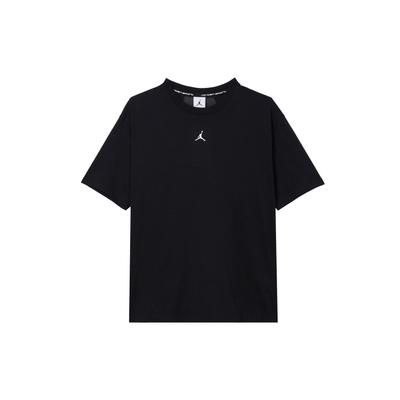 Camiseta Manga Curta Gola Careca Cor Sólida Ombro Caído Tops Femininos Preto FN5117-010