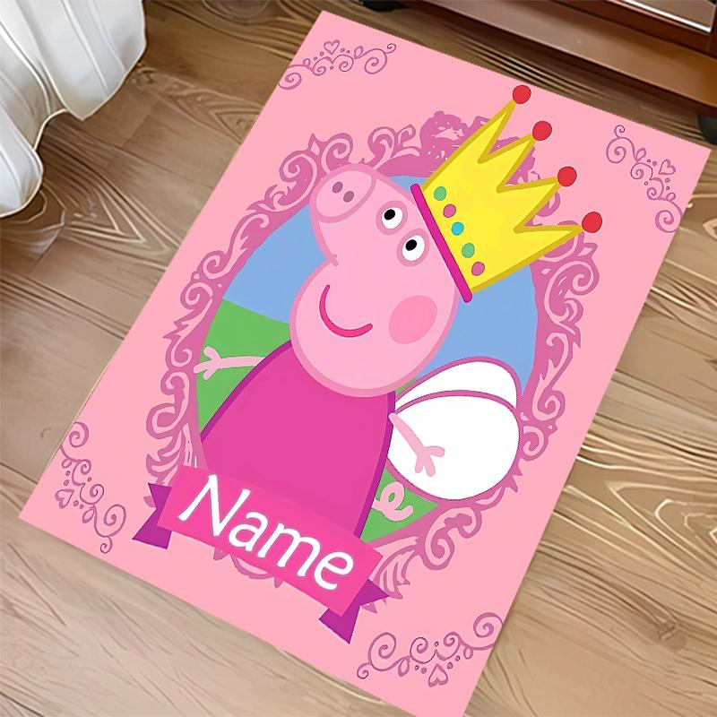 Custom personalization Peppa Pig Print Area Rug - Soft, Washable Non-Slip Indoor Mat,Living Room,Home&Office Decorative Rug