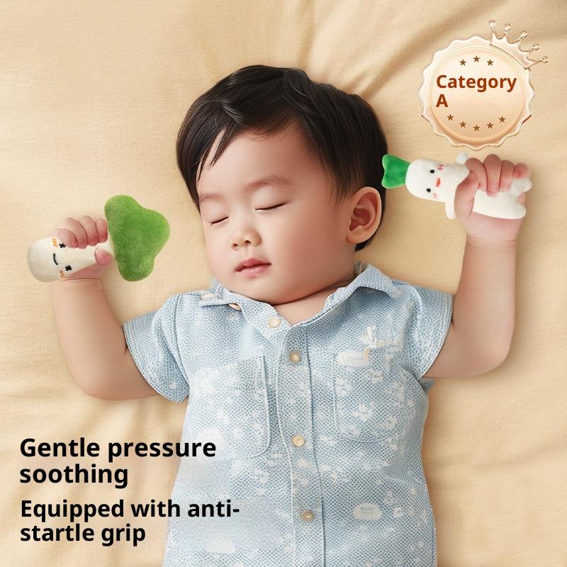 1/2PCS Baby Soothing Toy Plush Fruit Doll Infant Anti Startle Sleep Aid Holding Ring Newborn Comfort Toy