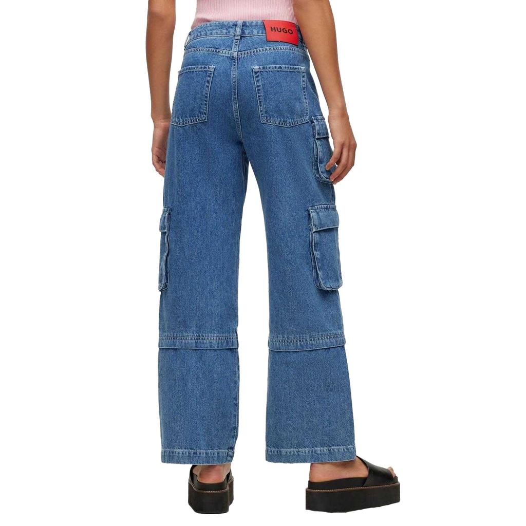 Hugo Womens/Ladies Gashia Leather Badge Relaxed Fit Jeans