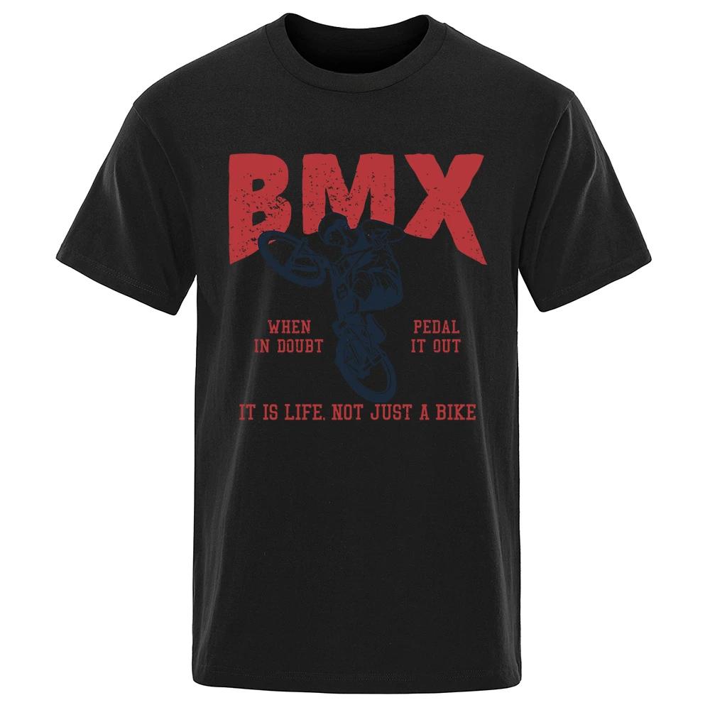 Men Women Cotton Tee Summer Loose Clothes Soft O-Neck Oversized Tops Bmx It Is Life Not Just A Bike Casual Breathable T-shirts S