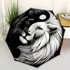 1pc Lion YinYang Automatic Open/Close Umbrella with Windproof, Functional Design, 8-Rib Sturdy Canopy