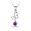 Korean Style Exquisite Heart and Star Zircon Pendant Necklace for Women