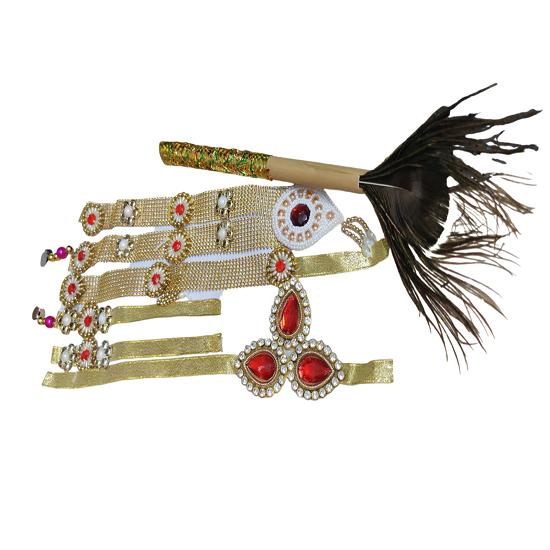 @ Indian Traditional Bal Gopal Jewellery For Kids Janmashtami Multicolor
