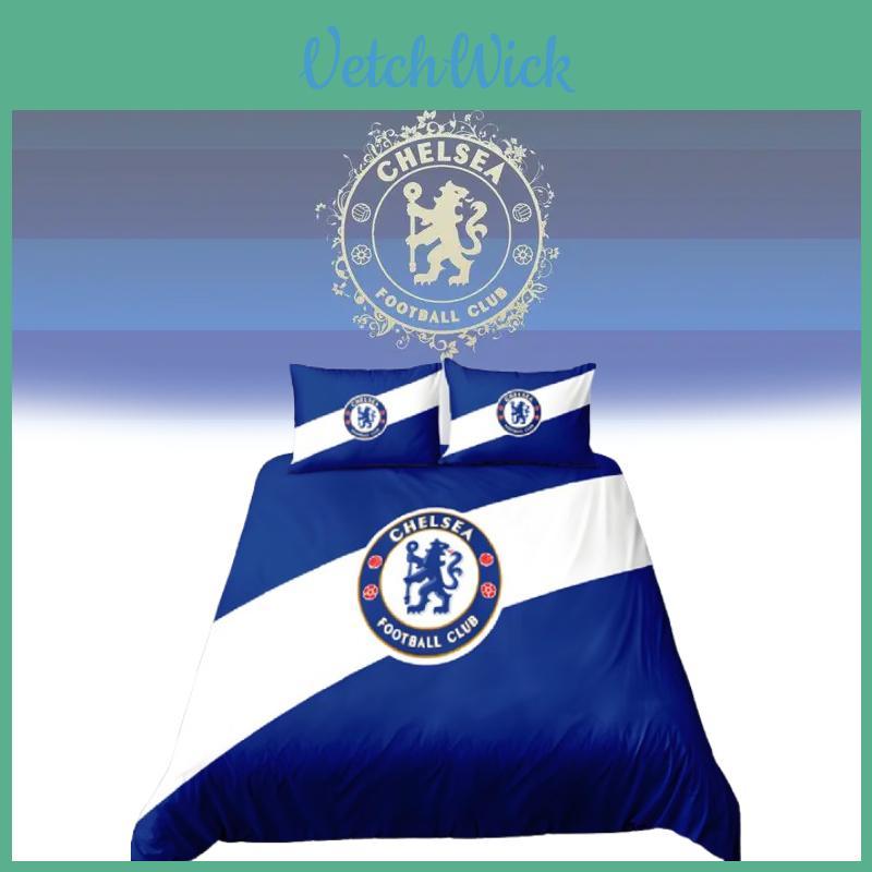 Chelsea Football Fan Gift Duvet Cover Set With Soft Polyester For Double Bed Bedroom Decor