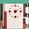 Elegant Coffee Cup Modern 3d Wall Clock Sticker For Stylish Diy Home Bar Decor