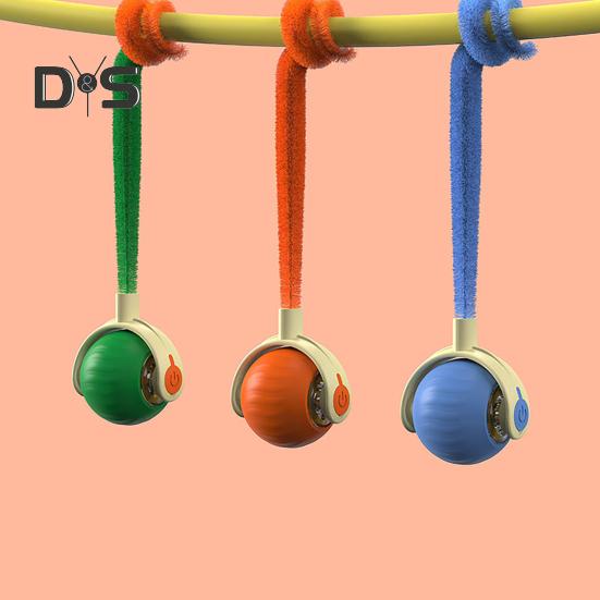 Jucărie interactivă cu minge pentru pisici, reîncărcabilă prin USB, minge în mișcare automată cu coadă de pluș, teaser inteligent pentru animale de companie pentru exerciții de interior pentru ameliorarea stresului