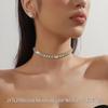 European & American Green Blue Choker Necklace & Stud Earrings Set for Women - Ideal for Weddings & Evening Dresses