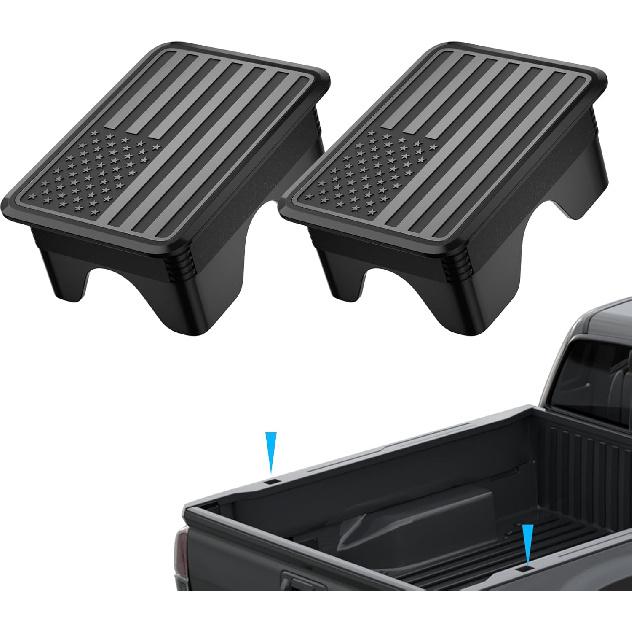 Ram 1500 American Flag Stake Pocket Covers, Rear Truck Bed Rail Stake Pocket Cover Compatible with      2024 2025 Dodge Ram 1500 2500 Accessories(Set