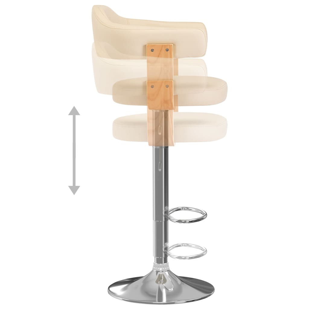 Bar Stool 2 pcs Cream Bentwood and Faux Leather