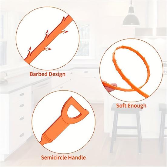 5Pcs Sink Snake Tool Bendable Sink Unclogger Hair Remover Reusable Easy To Use Drain Clog Remover Tool