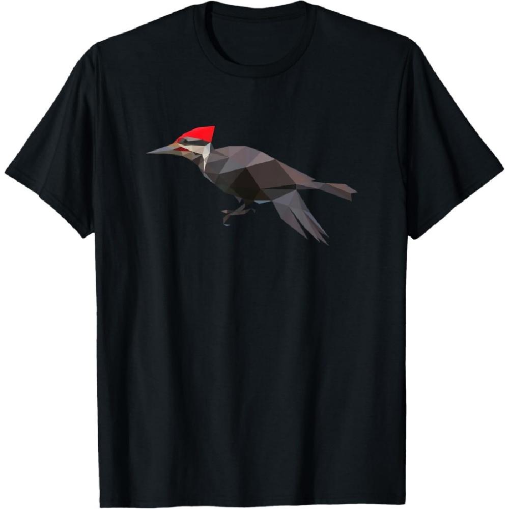 Geometric Woodpecker Bird Shirt Birdwatching Bird Lover T-Shirt XXXXXL чёрный