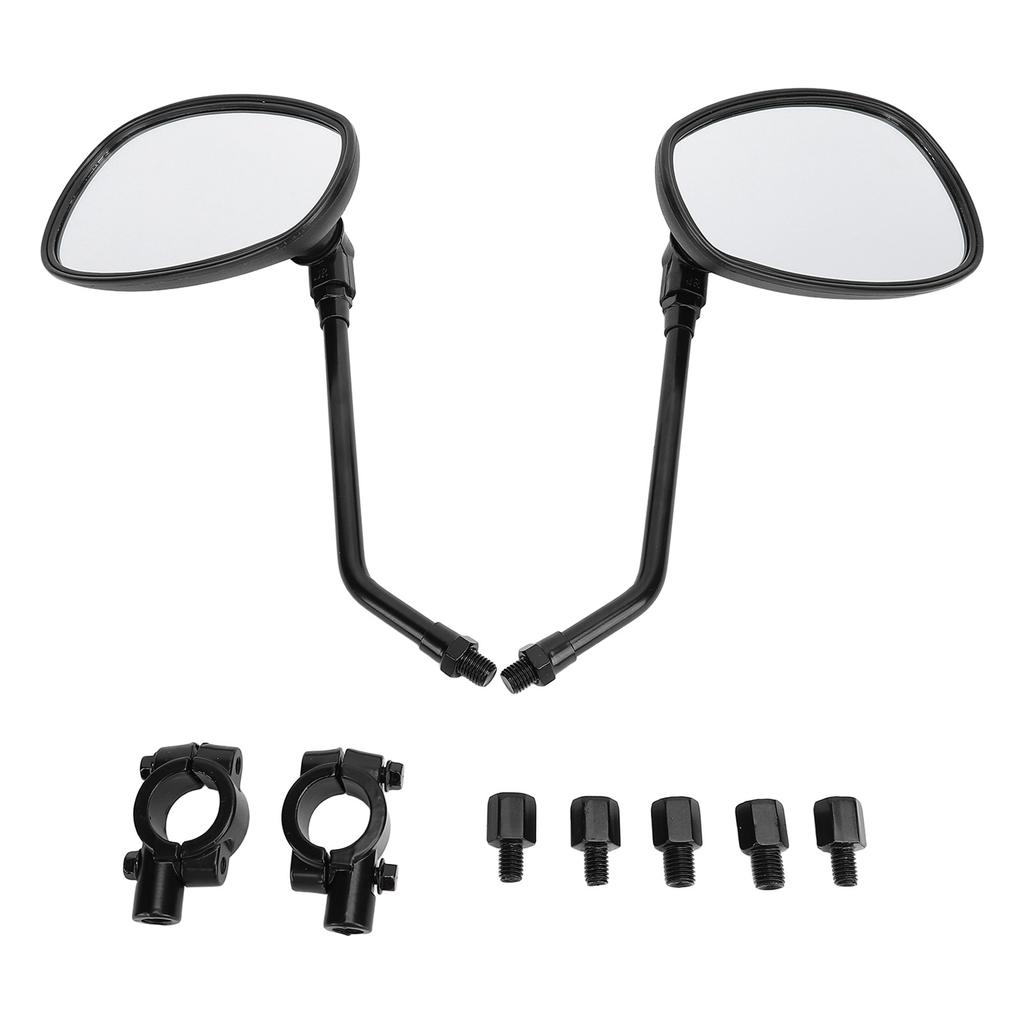 1 Pair Motorcycle Rear View Mirror 360 Degree Adjustable Handlebar Side Mirror with M8 M10 Threaded
