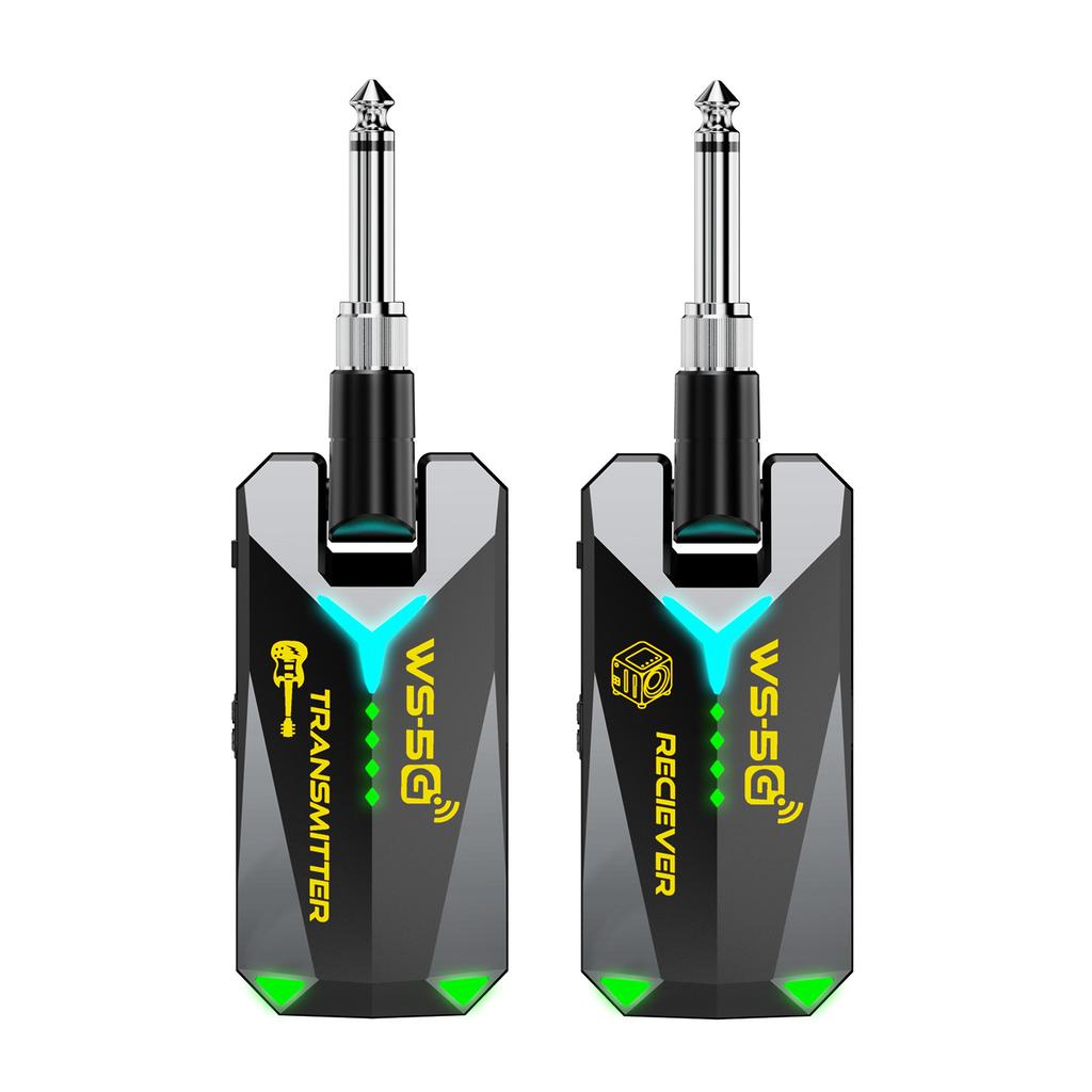 5.8G Wireless Guitar System Sound Transmitter Receiver Studio Sound 50m Range 5.5ms Low Latency Rechargeable 210 Degree