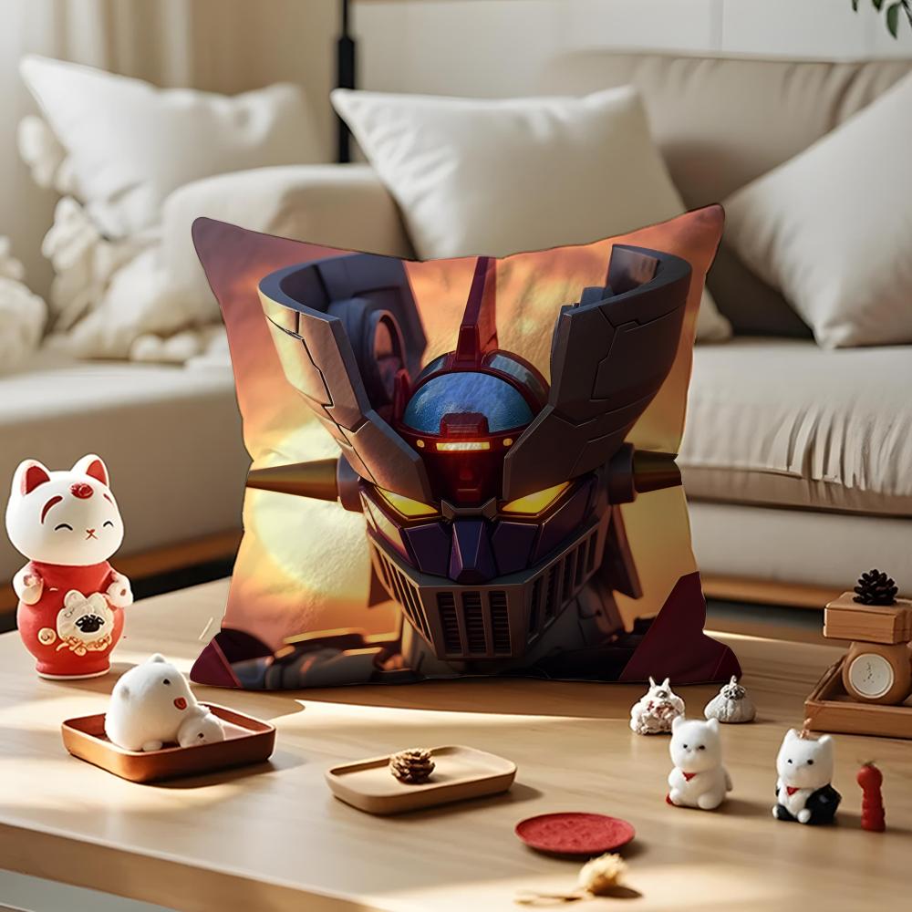 M-Mazinger Z Cushion Cover Silky Short Plush With Invisible Zipper Dustproof Sofa Pillow Cover For Home Decor