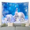 Cartoon Santa Claus Pattern Tapestry Home Bedroom Living Room Wall Decoration Christmas Theme Tapestry
