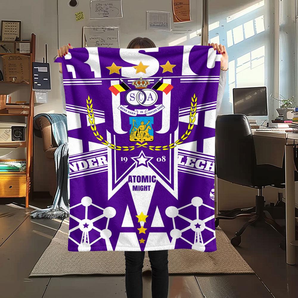1PC Royal Sporting Club Anderlecht Patterned Flannel Blanket Suitable For All Seasons for Home Decor Warmth and Comfort Gifts Holiday Present