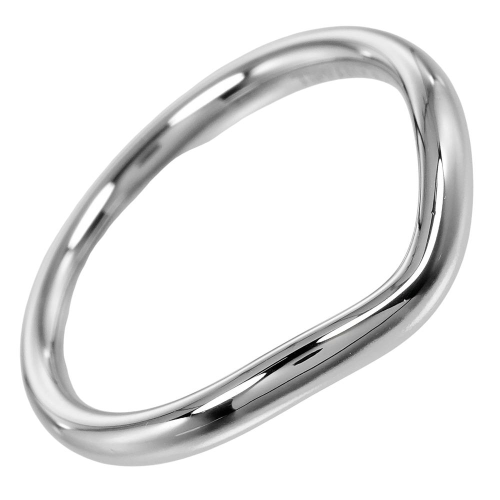 TIFFANY&Co. Curved band Ring Pt950Platinum #4.5(US Size) 3.3g Women Used