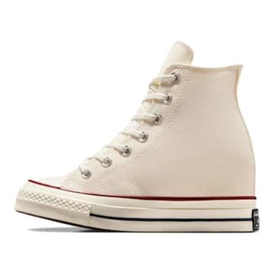 Zapatillas altas de lona Chuck 70 Wedge cómodas, suaves, resistentes al desgaste para mujer, blancas