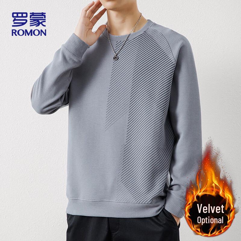 ROMON Men's Casual Crew Neck Long Sleeve Sweatshirt