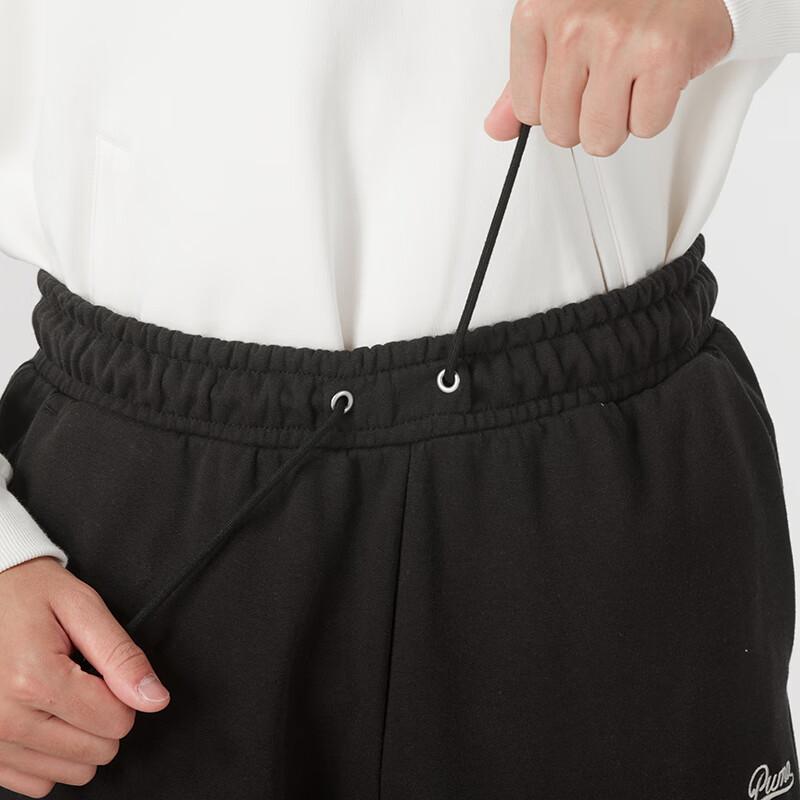 Puma Logo Embroidered Drawstring Cuffed Casual Pants Men bottoms Black 630948-01