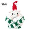 Christmas Tree Pendant Crochet Doughnut Keychain, Handmade Santa Claus/Reindeer/Penguin/Bear/Flower Wreath for Hand Knitted Keychain Bag Keys,