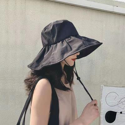 New Vinyl Sunscreen Hat Women's Summer Foldable Large Brim Sunshade Bucket Hat UV Sun Hat