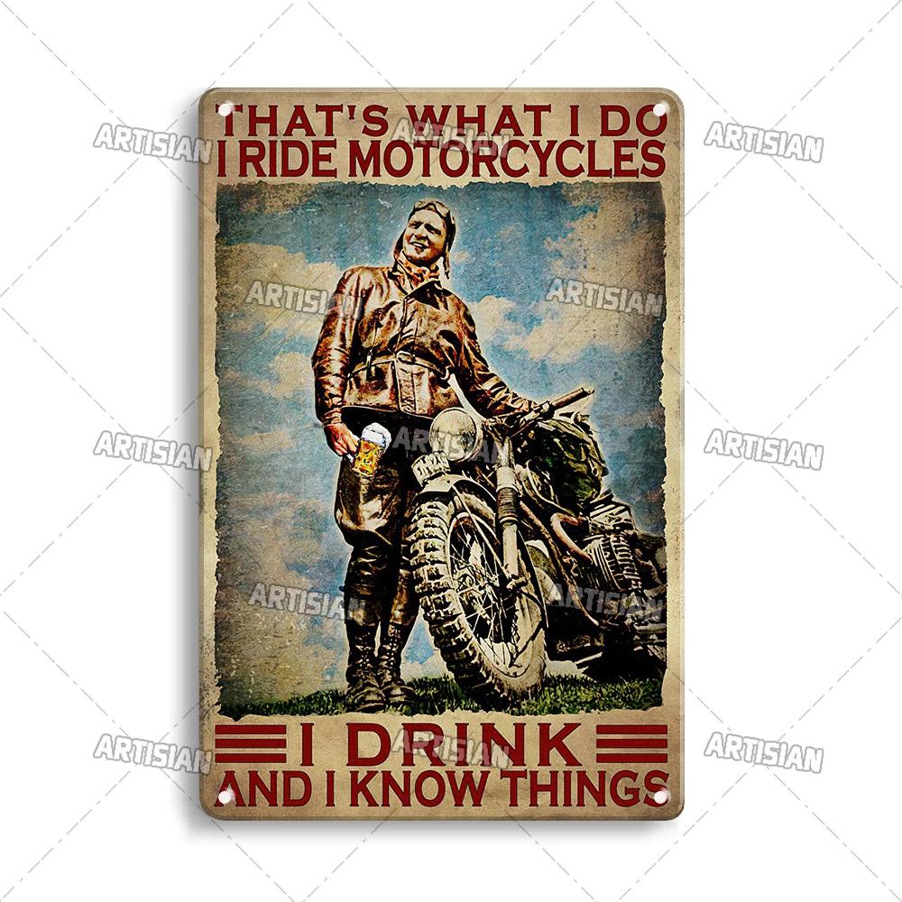 ARTISIAN Vintage Motorcycle Metal Tin Sign Decorative Plate Wall Art Metal Poster Bar Home Metal Plaque Studio Industrial Decor