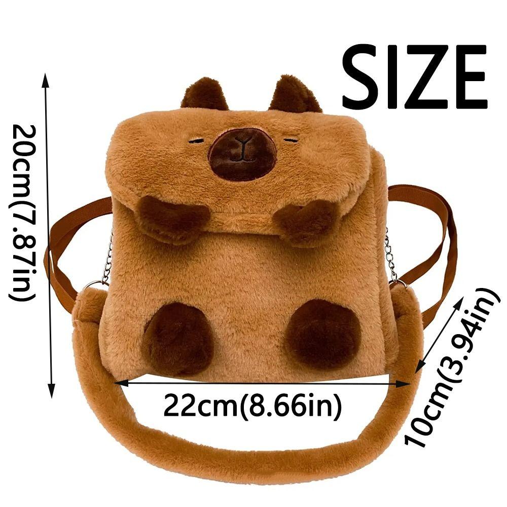 Kawaii Capybara Crossbody Bag Cartoon Animal Cartoon Shoulder Bag Simple Plush Backpack  Children