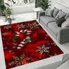 Living Room Bedroom Christmas Reindeer Sleigh Snowflake Pattern Large Area Rug New Year Winter Holiday Party Floor Mat Door Mat