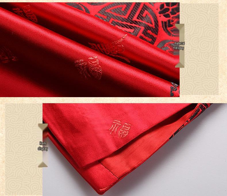 70-80 Year Olds' Red Tang Suit Jacket - Men's Winter Coat for Grandparents' Wedding Celebration or Birthday