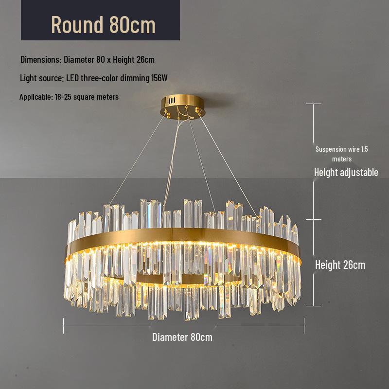 Nordic Luxury Italian Minimalist Crystal Chandelier for Living and Dining Room
