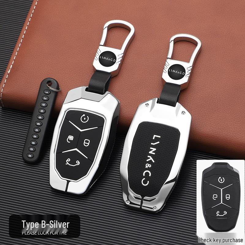 Fits 2018-2022 Lynk & Co Cars: Key Cover for 03, 02 Old Model, and 01 - Men's Metal Protective Shell with Buckle.
