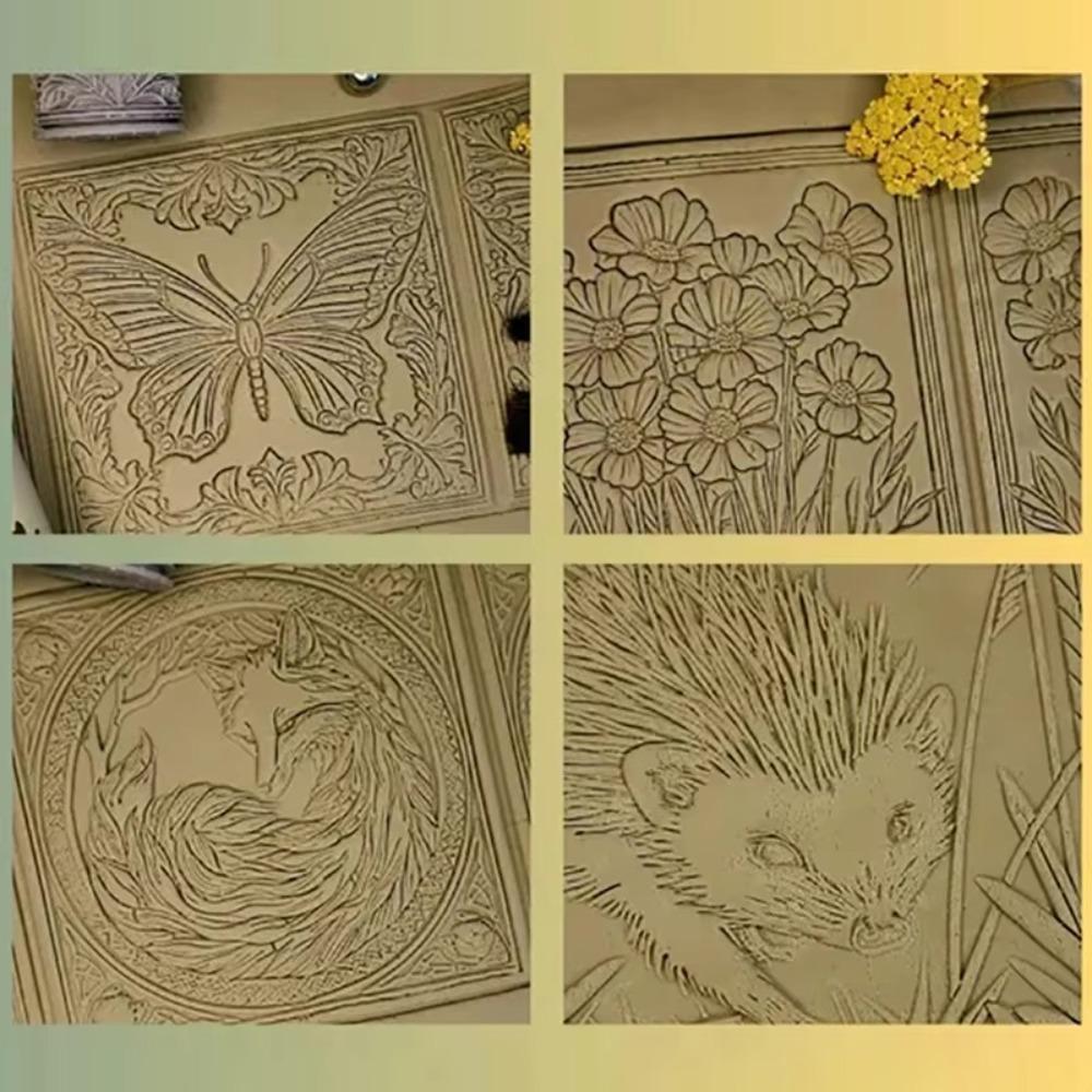 DIY Clay Tile Roller Pottery Tools Creative 3D Printed Clay Texture Rollers Handmade Handicrafts