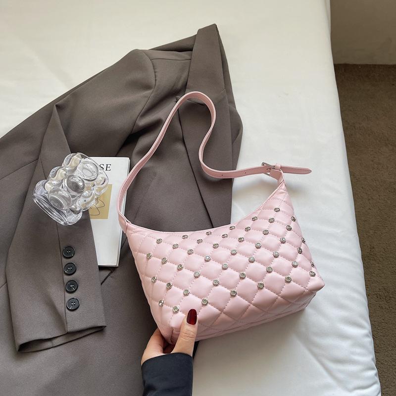 Retro Diamant Kleine Duftkette Schulter Umhängetasche Taschen mit Diamanten, Hochwertige Textur Modische Ausländische Pendler Damen Taschen