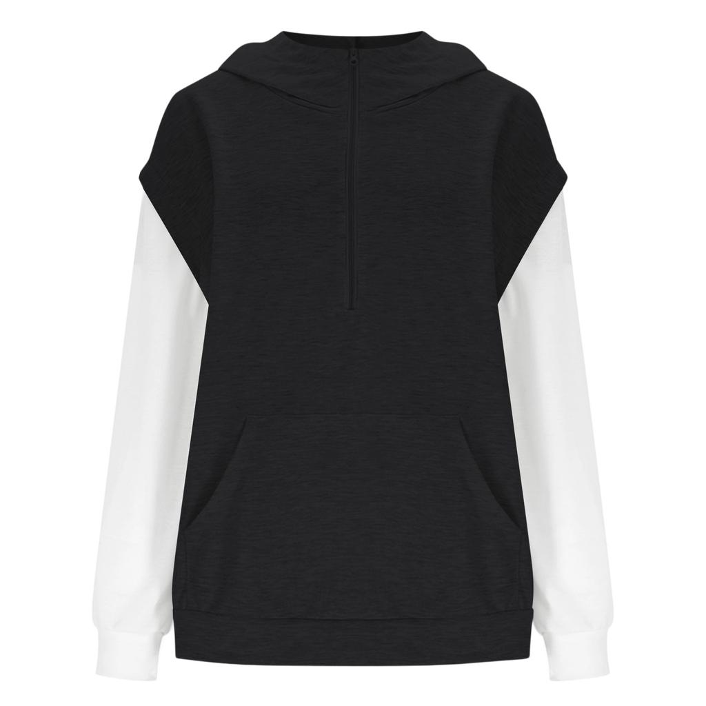 Herr Översized Huvtröja med 1/4 Dragkedja | Nedhasade Ärmar för Avslappnad & Vardagsbruk