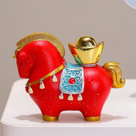 Cartoon Horse Figurine Chinese Style Year of The Horse Statue Bring Wealth Fortune Lucky