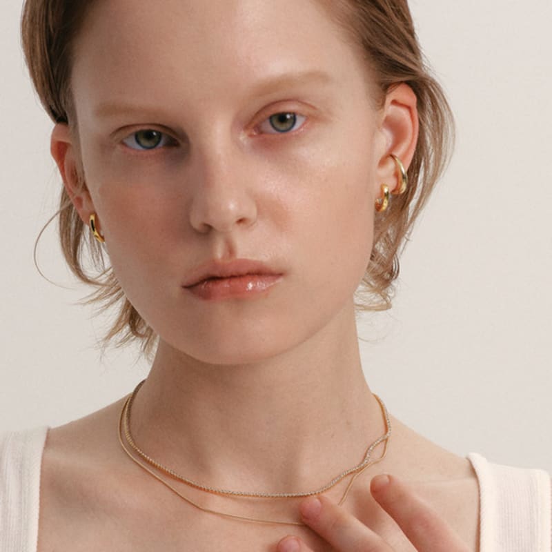 LUNNE Silver 925 V Edit One-Touch Earrings #LSE99