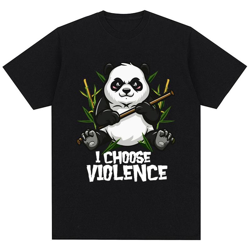 I Choose Violence T Shirt Funny Duck Humor Slogan Print Short Sleeve Tshirts Men Women Cotton Loose Oversized Tshirt Cotton