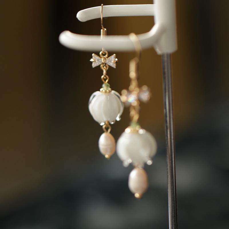 Lily of the Valley Hanfu Pendant Earrings - Ancient Style Cheongsam Accessories for Women