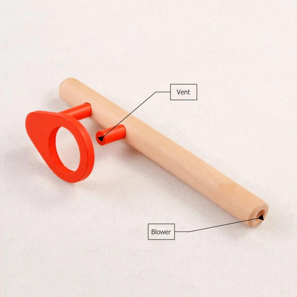 Výbušné dřevěné závěsné dmychadlo na koule Dětské puzzle pro ranou výchovu Hry pro rodiče a děti Trénink Kapacita plic Hračky