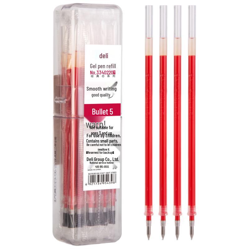Deli 0.5mm Bullet Tip Pen Refills красный