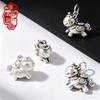Sterling Silver Zodiac Horse Pendant Charm for DIY Bracelet Weaving - Pure Silver Small Horse Accessory in Chinese Style.
