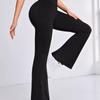 Naked Feel High Stretch Schlaghose Damen Hohe Taille Po-Lifting Slim Fit Bootcut Trainings-Leggings