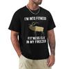 Im Into Fitness Fitness Elk In My Freezer Elk Hunting Tshirt Casual Trendy Streetwear Tee Shirt