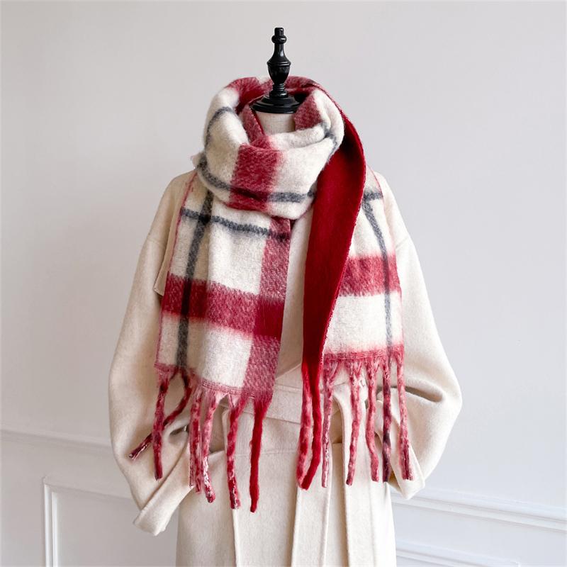 

Luxury Winter Scarf for Women Warm Cashmere Solid Pashmina Shawl Female Soft Elegant Lady Poncho Chuncky Bufanda Tassel Echarpe 23x180cm